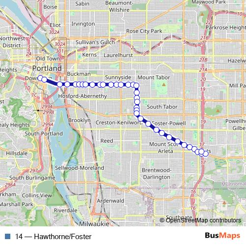 14 bus Line Map