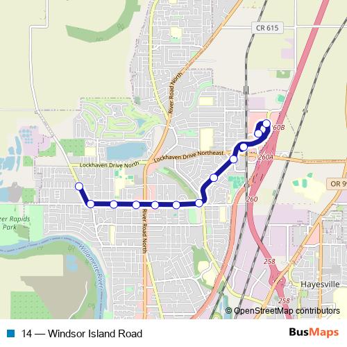 14 bus Line Map
