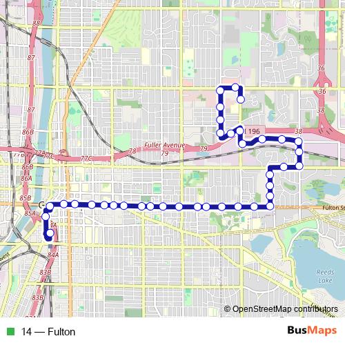 14 bus Line Map