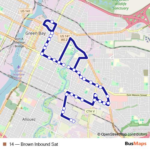 14 bus Line Map