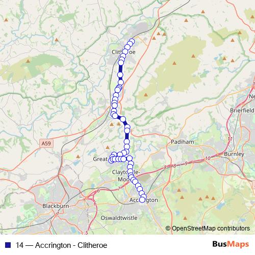 14 bus Line Map