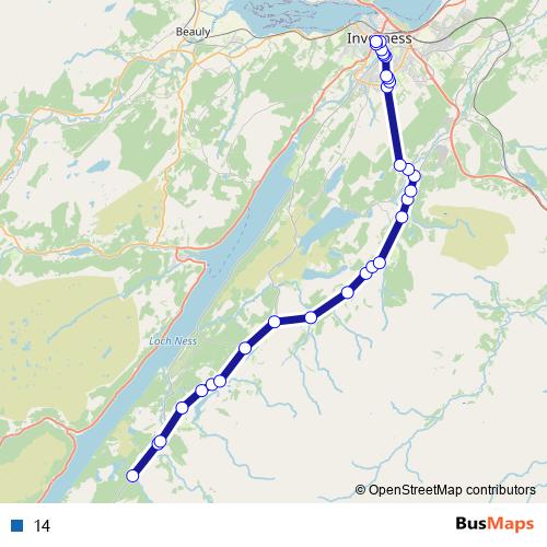 14 bus Line Map