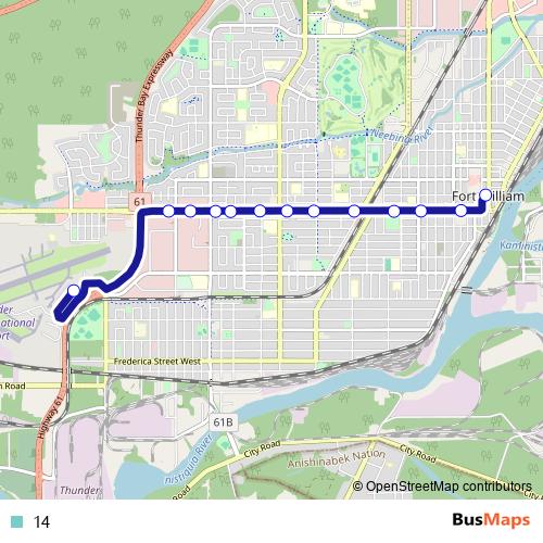 14 bus Line Map