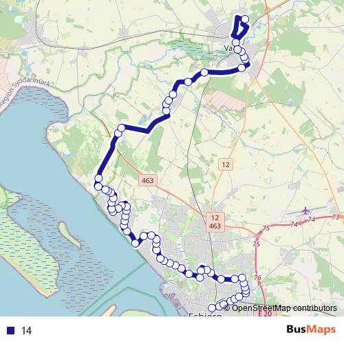 14 bus Line Map