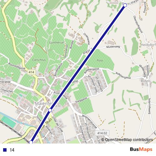 14 bus Line Map