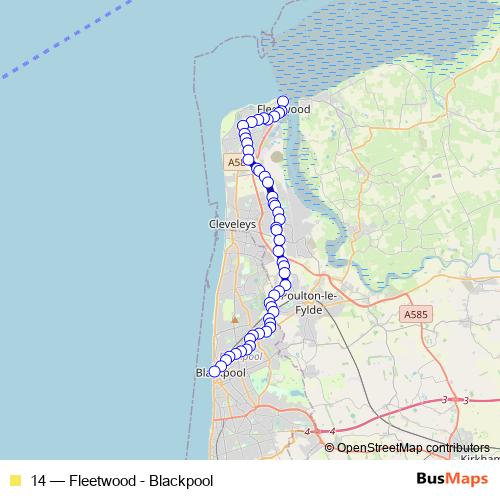 14 bus Line Map
