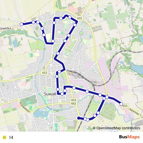 14 bus Line Map