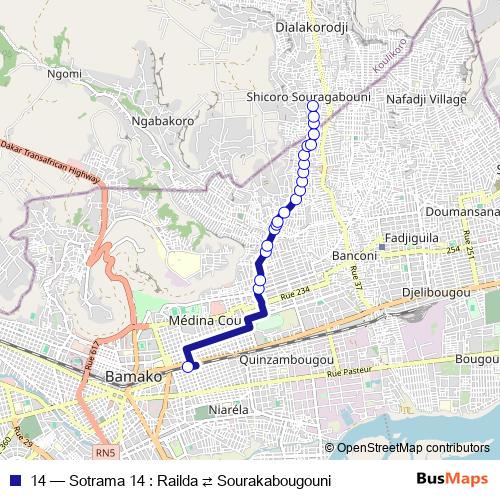 14 bus Line Map