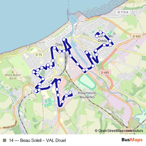 14 bus Line Map