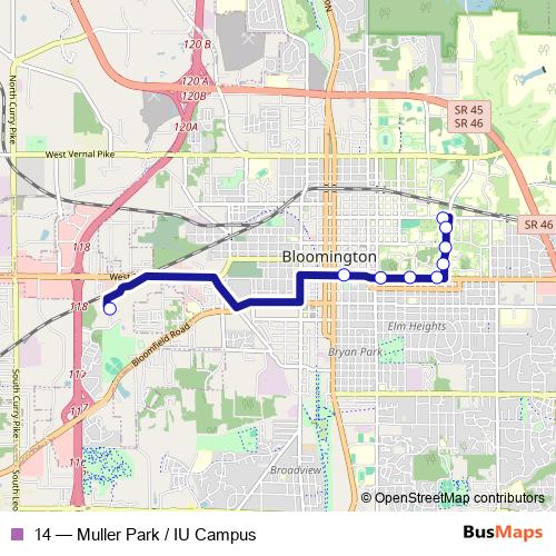 14 bus Line Map