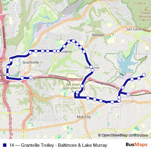 14 bus Line Map