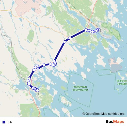 14 bus Line Map