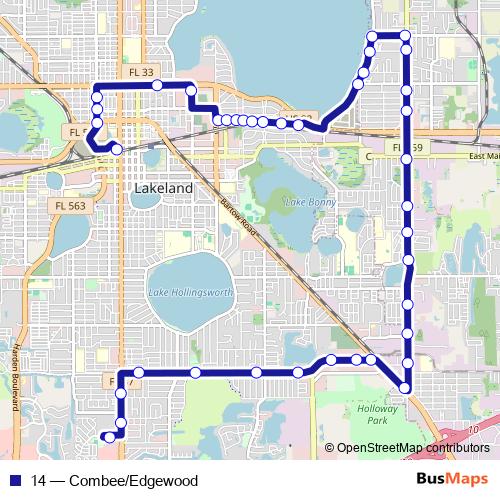 14 bus Line Map