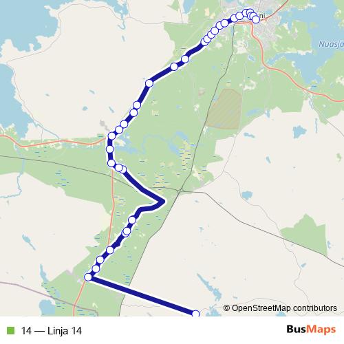 14 bus Line Map