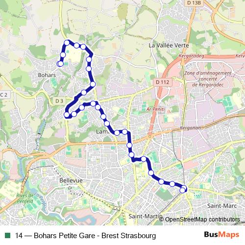 14 bus Line Map