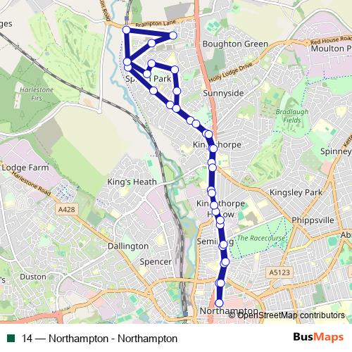 14 bus Line Map