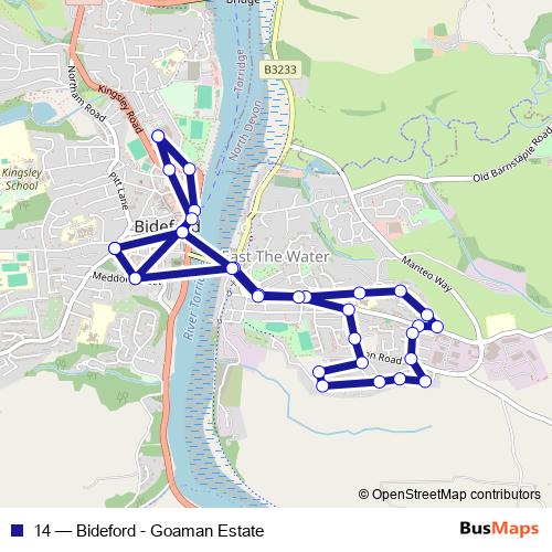 14 bus Line Map