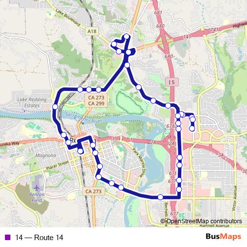 14 bus Line Map