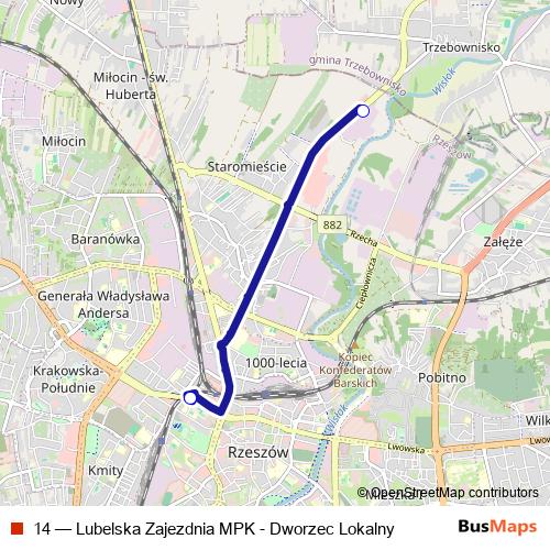 14 bus Line Map