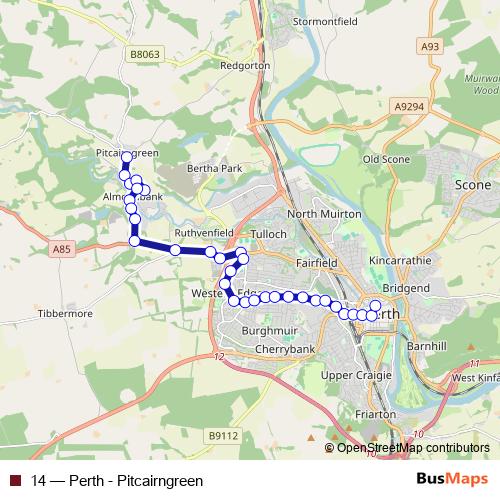 14 bus Line Map