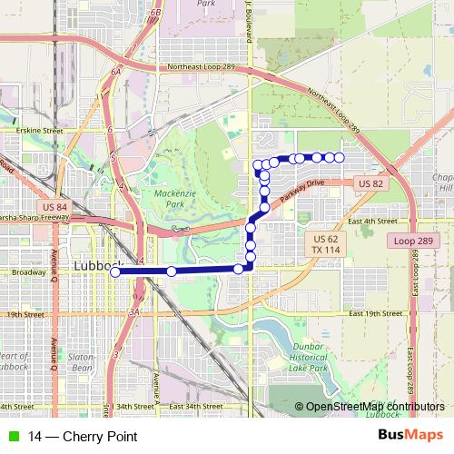 14 bus Line Map