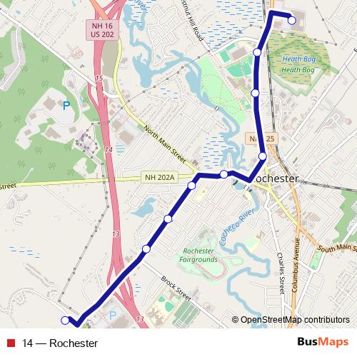 14 bus Line Map