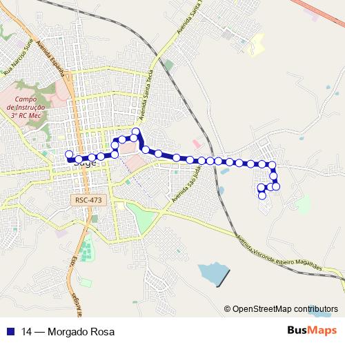 14 bus Line Map