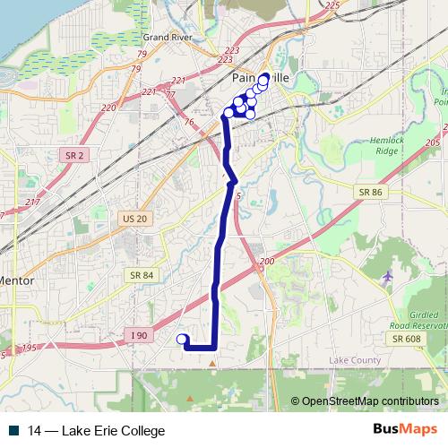 14 bus Line Map