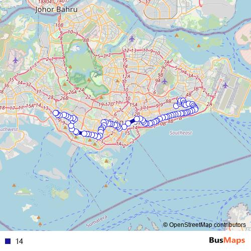 14 bus Line Map