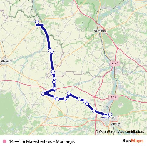 14 bus Line Map