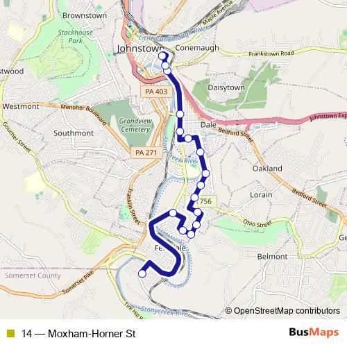 14 bus Line Map