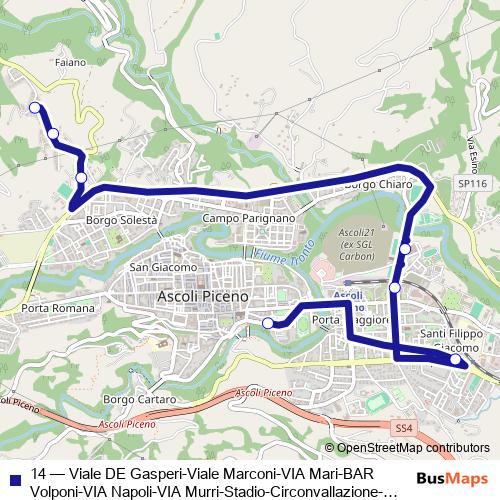 14 bus Line Map