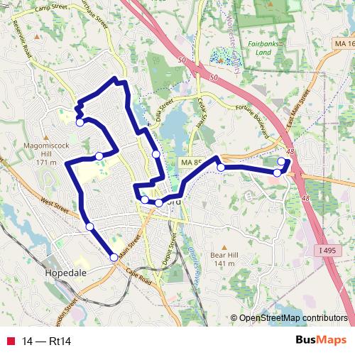 14 bus Line Map