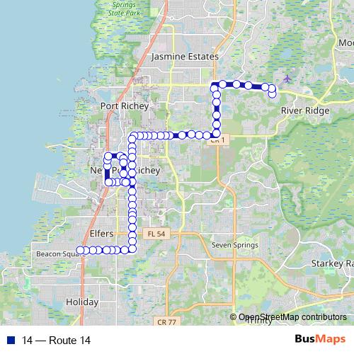 14 bus Line Map