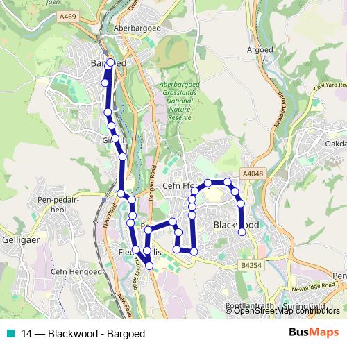 14 bus Line Map