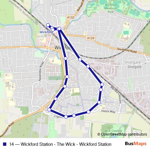 14 bus Line Map