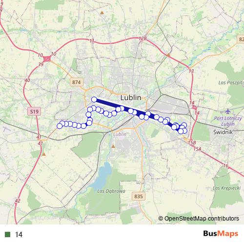 14 bus Line Map