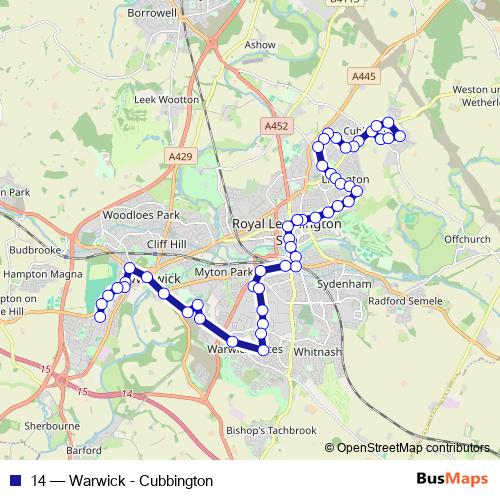14 bus Line Map