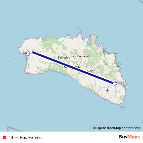 14 bus Line Map