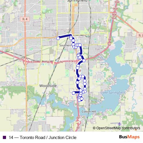 14 bus Line Map