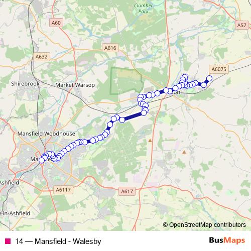 14 bus Line Map