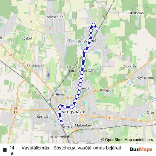 14 bus Line Map