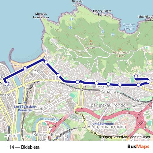 14 bus Line Map