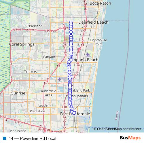 14 bus Line Map
