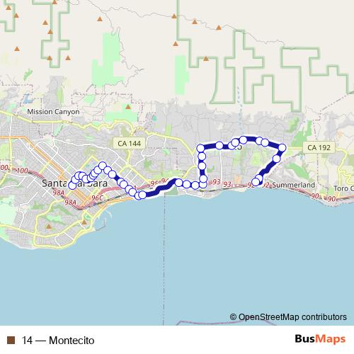 14 bus Line Map