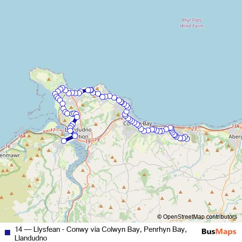 14 bus Line Map