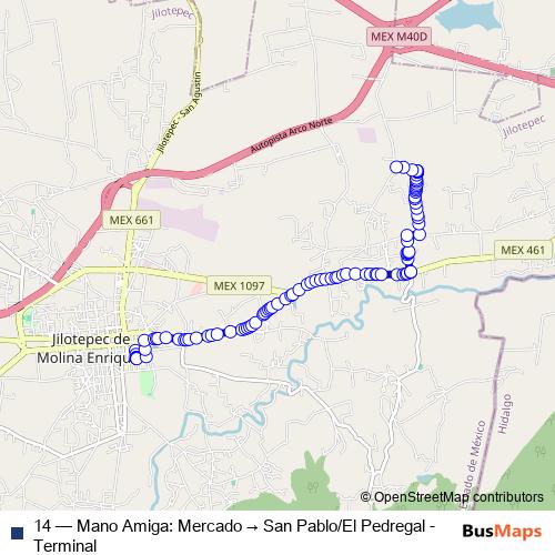 14 bus Line Map