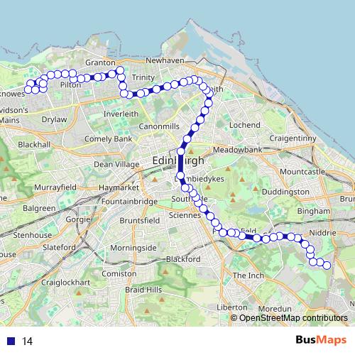 14 bus Line Map