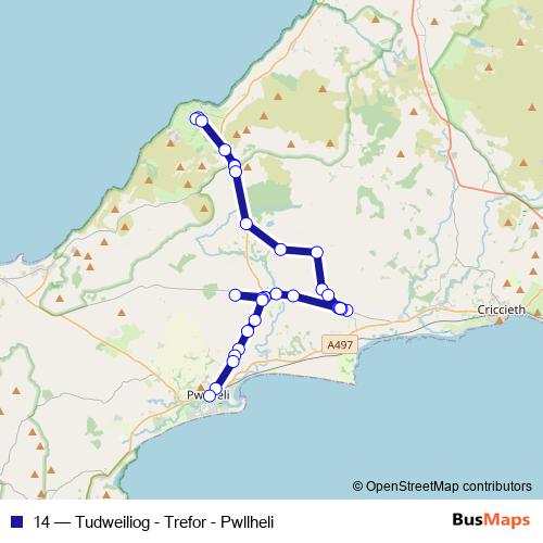 14 bus Line Map