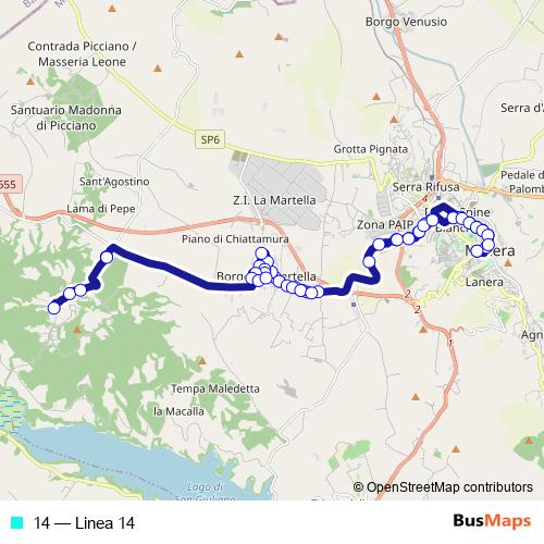 14 bus Line Map